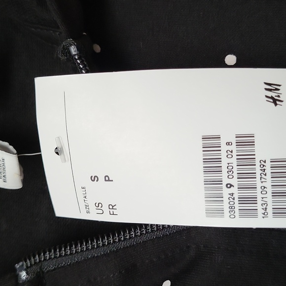 NWT! H&M Black and White Polka Dot Hoodie! Size Small! - Picture 2 of 7